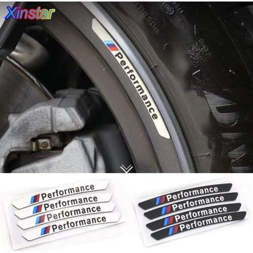 4pcs Aluminum car wheel hub stickers For BMW M3 M5 M6 E30 E36 E39 E46 E90 E60 E70 F30 F10 F15 F16