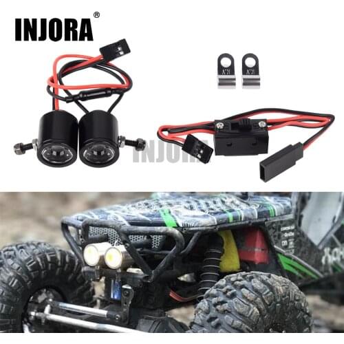 INJORA RC Car Super Bright LED Lights Headlight with On-Off Switch for 1/10 RC Rock Crawler SCX10 AX10 RR10 90048 Wraith 90056