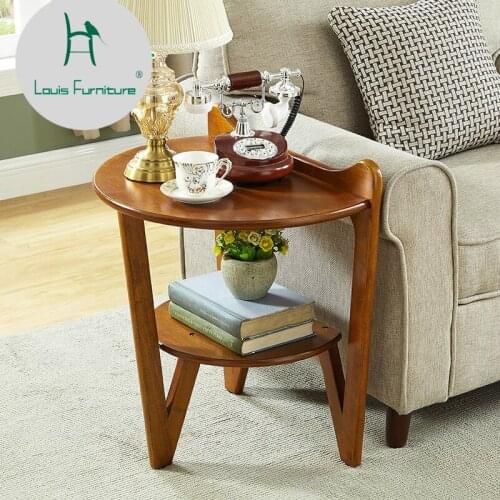 Louis Fashion A Few Small Wooden Doors Living Room Circular Tea an American Sofa Side