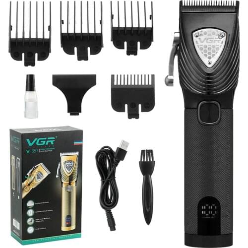 VGR Professional Hair Trimmer Men Barber 10W Electirc Powerful Hair Clipper Rechargeable Cordless Outliner Hair Cutting Machine