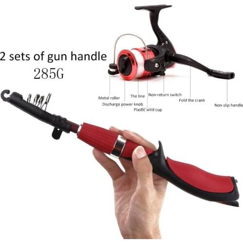 Mini gun sea rod 1.4m portable carbon fiber rod pocket retractable rod spinning rod