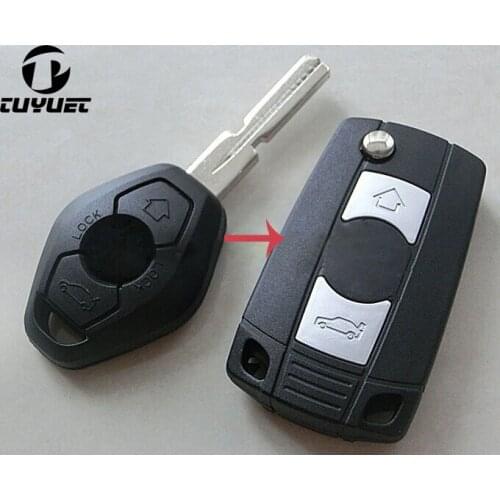 Modified Flip Remote Folding Car Key Shell Blanks For BMW 3 5 7 SERIES Z3 Z4 E38 E39 E46 Key Case Fob HU58 Blade