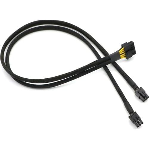 Black Sleeved 12Pin to Dual PCI-E 6Pin Modular Power Cable for Seasonic X Series
