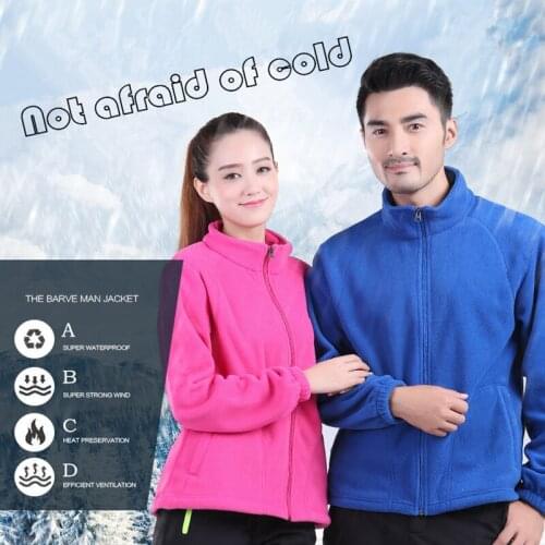 CKAHSBI Men Women Outdoor Fleece Jackets Sports Camping Warm Comfort Women Winter Jacket Couple Coat For Camping Hiking Skiing