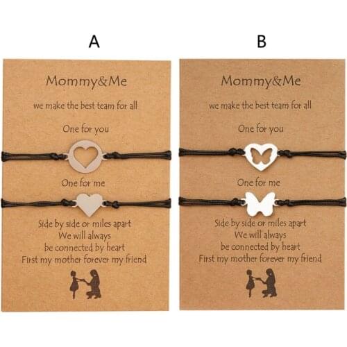 Sister Card Bracelet 2-piece Set European and American Creative Stainless Steel Heart-shaped Good Friend Bracelet