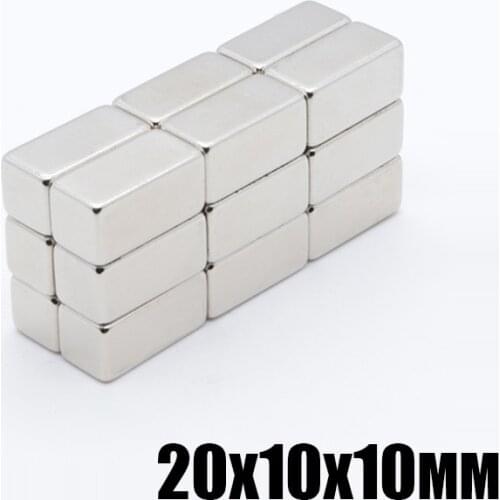 10pcs 20x10x10 mm N35 NdFeB neodymium magnet Small square block power Strong magnets 20*10*10mm Rare Earth permanent Magnet