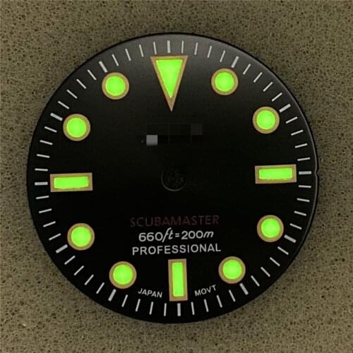 New style Replacement 28.5MM Watch Dial for SKX007 NH35/4R36 Automatic Watch Movement Green Luminous Repair Part