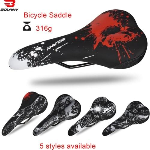 BOLANY Bicycle Saddle Thicken Sponge Cushion PU Leather Surface Breathable Shockproof MTB Bike Seat Cycling Accessories