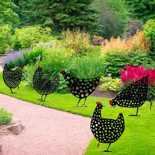 Poule Decoration Jardin Outdoor Garden Hen Decoration Backyard Lawn Stakes Acrylic Hen Yard Decor Gift Garden Statues Decoration