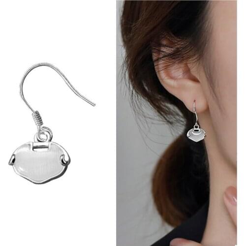 Trendy Crystal Lock Drop Earrings For Women Jewelry Bright Silver 925 Sterling Earring Lady Party Accessories Lady Birthday Gift