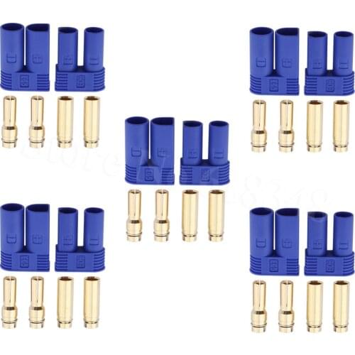 5Sets EC5 Banana Plug Connectors Female Male 5.0mm Gold Bullet Connector For RC ESC LIPO Battery Device Electric Motor