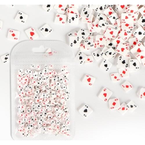 Playing Card Soft Clay Slices Bag Mixed Polymer Clay Flakes for Nail Art Epoxy Resin Silicone Mold Slime Filler Making Craft DIY