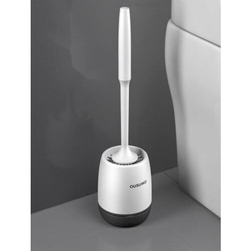 TPR Silicone Head Toilet Brush Quick Draining Clean Tool Wall-Mount Or Floor-Standing Cleaning Brush Bathroom Accessories