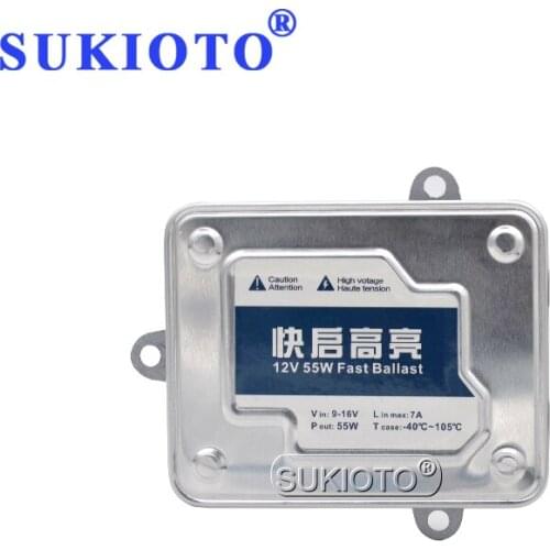 SUKIOTO Car Headlight AC 55W Xenon HID Ballast For 55W HID Replacement Bulb Kit Fast Bright Quick Start 12V Slim Xenon Ballast