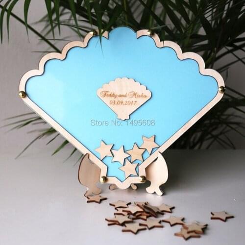 Wedding Guest Book/Top Drop/Alternative/Shell/Shadow Box/rustic wood Drop Frame/Heart/Custom/U Choose Colors/nautical wedding