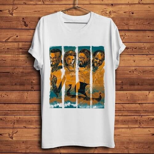 Vikings Conquerors Ragnar Lagertha Floki funny t shirt men summer new white casual homme cool tshirt