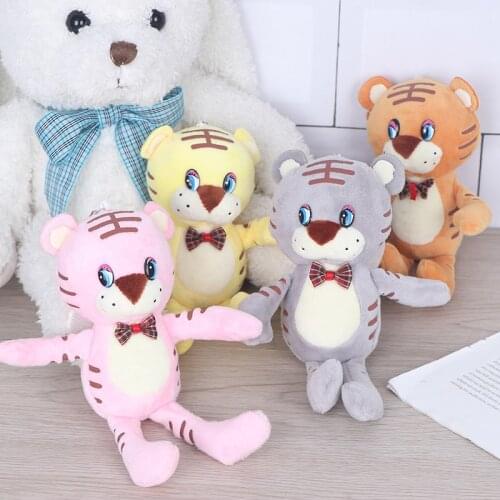 1PC Cute Stuffed Doll Tiger Plush Animal Toy ToyPendant Gift Keychain Best Gifts for Kids 17cm