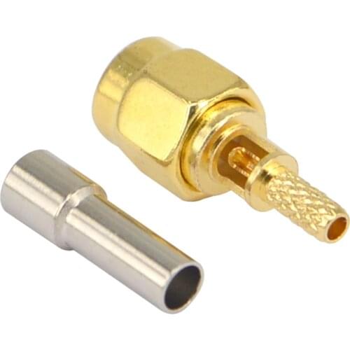 10 pcs SMA Plug male Pin Connector Goldpalted Solder for RG316 RG174 RG188 LMR100 RG178 Cable Coax Connector