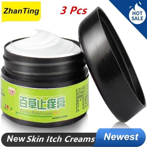 3 Pcs / Lot Itching Herbal Antibacterial Skin Itch Creams Skin Allergy Dermatitis And Eczema Cream Chinese Ointment Itching