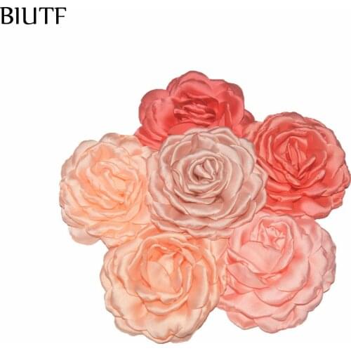 34pcs/lot Handmade Artificial Satin Burned Peony Flower Hairpin Hair Clip Apparel Headwear DIY Accessories TH240