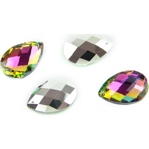 38mm/50mm Rainbow Tear Drop Glass Crystal Prism DIY Pendant Chandelier Jewelry Suncatcher Space Faceted