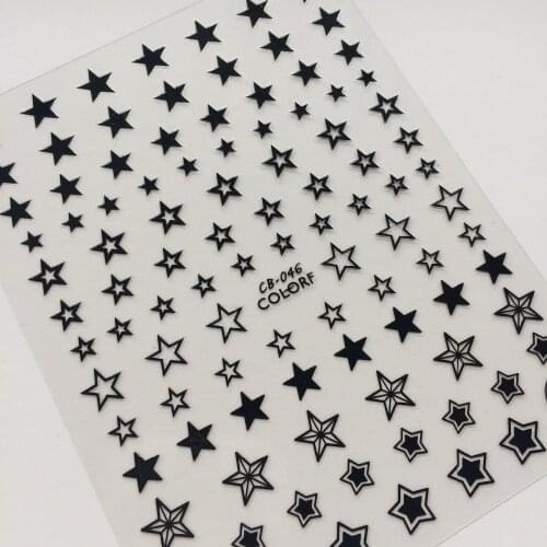 Newest CB sereis CB-046 pentagram 3d nail art sticker nail decal stamping export japan designs rhinestones decorations
