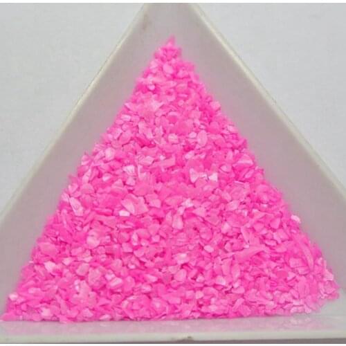 45 Gram Bright Pink Glass Crushed Chips Irregular Shape Nail Art Tips + Storage Box