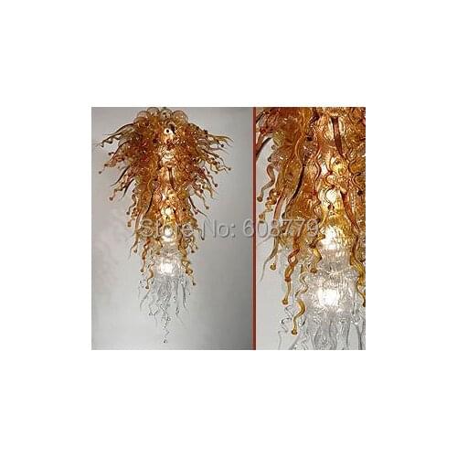 Free Shipping Wholesale Price Murano Blown Glass Amber Chandelier