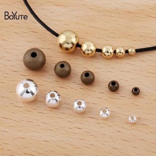 BoYuTe (500 Pieces/Lot) 3-4-5-6-8 mm Metal Brass Beads Diy Lathe Solid Spacer Bead Handmade Materials for Jewelry Making