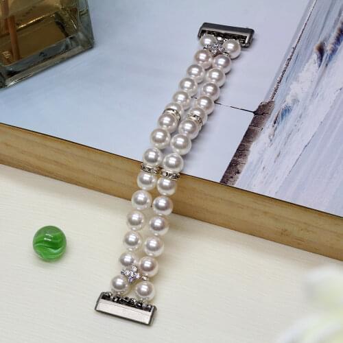 Beaded Jewelry Watchband for Fitbit Sense Versa3 Band Elastic Women Dressy Wristband Bracelet for Fitbit Versa 3 Smartwatch