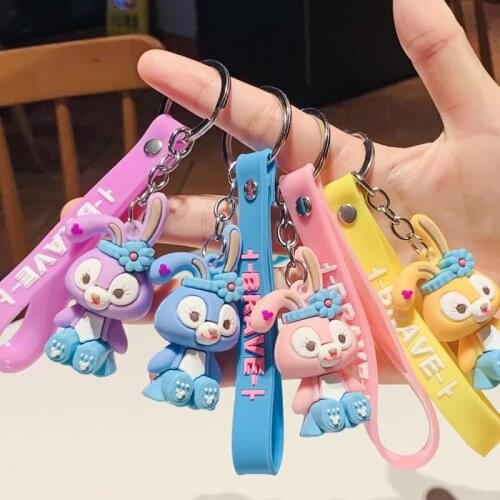 Disney Toys Keychains for Chikdren Cartoon Star Delu Animal Key Chain Bag Pendant Keychain Women Keychains Backpacks Girls Gift
