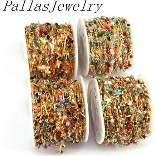 New 5Meters Metal Link Chain Jewelry Gold Chains Star Dots Chains For Necklace Bracelet Anklet DIY Jewelry Making Chain Findings