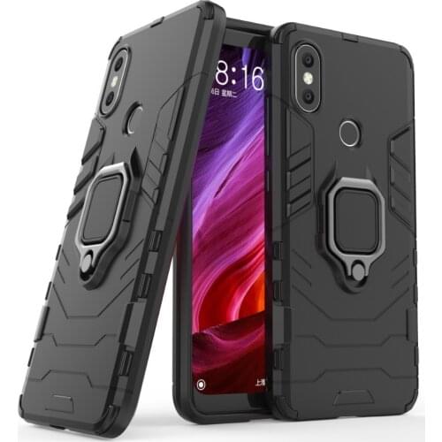 Luxury Shockproof armor case For xiaomi mi 8 5X A1 6X A2 redmi note 5 case with ring stand For Xiaomi Max 3 Car Magnetic Holder