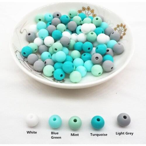 Chengkai 100pcs 9mm 12mm 15mm Round Silicone Teether Beads Baby Pacifier Dummy Jewelry Making Sensory Toy BPA free Good Grade