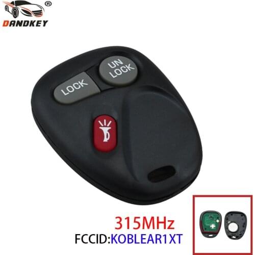 Dandkey Keyless Entry Remote Control Key 3 Buttons Fob 315MHz For Chevrolet Suburban Silverado Tahoe Yukon KOBLEAR1XT