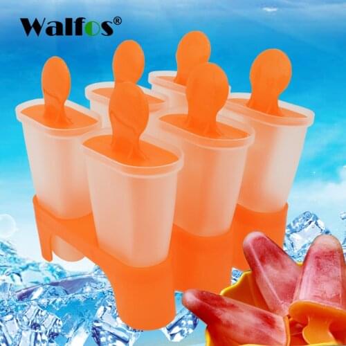 WALFOS Mould Tray Pan Kitchen 6 Cell Frozen Ice Cube Molds Popsicle Maker DIY Ice Cream Tools