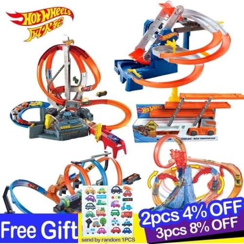 Hot Wheels Diecast Roundabout Track Toys Square City Car Model Toys for Children Car Track for Kids Carros Brinquedos Educativo