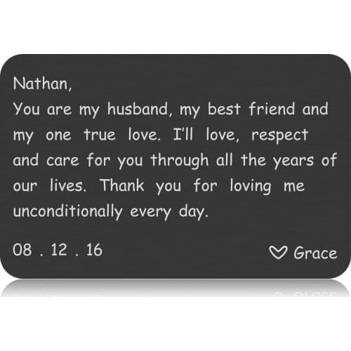 Engraved Name Date Wallet Insert Card Birthday Valentine Personalized Gift for Men Husband Boyfriend from Girlfriend Wife