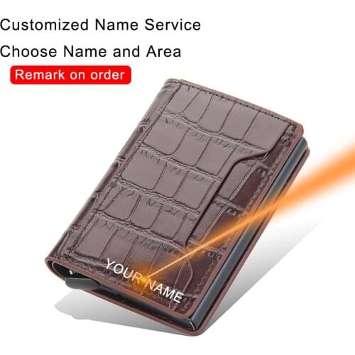 Crocodile Leather Rfid Card holder Men Wallets Money Bag Slim Thin Mini Wallet Male Small Purse Brand Magsafe Short Walet Custom
