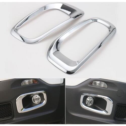 BBQ@FUKA Car Front Bumper Fog Lamp Foglight Cover Trim 2Pcs Fit For 2015-2016 Jeep Renegade