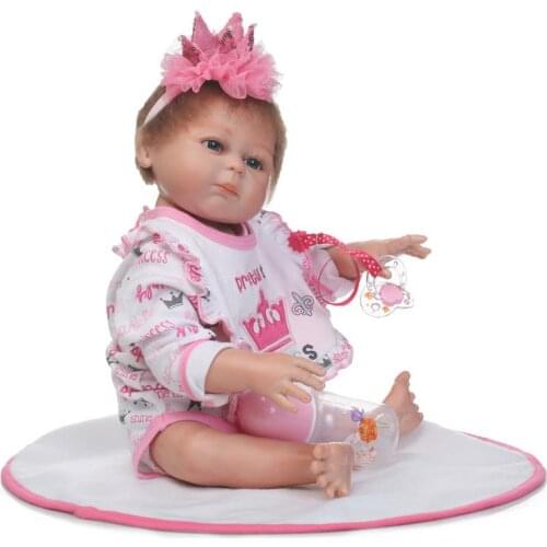 Real reborn dolls 20"50cm full silicone reborn girl dolls can enter water children doll gift bebe soft reborn bonecas