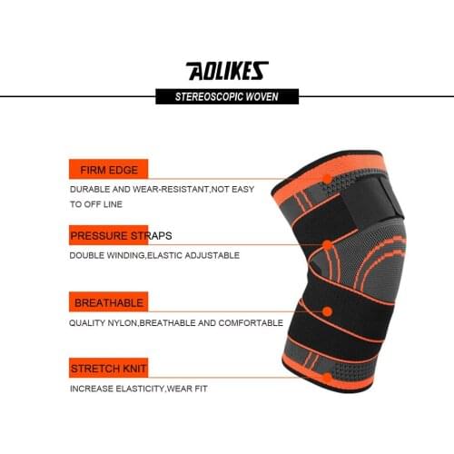 1Pcs Nylon Runing Volleyball Bandage Kneepad Crossfit Mens Neoprene Professional knee Pad Leg Sleeves Brace For Powerlifting
