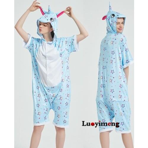New Animal Unicorn Pajamas Adults Summer Sleepwear Kigurumi Panda Unicorn Pyjamas Women Onesie Anime Costumes Onepiece Jumpsuit