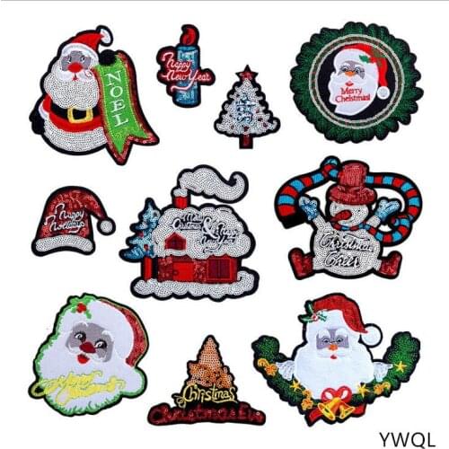 New arrival 10 pcs Holiday character Embroidered patches iron on cartoon Motif Applique fabric cloth embroidery accessory