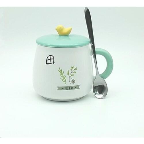 New Cartoon Three Dimensional Bird Cup Ceramic Milk Coffee Cup for friend Gifts