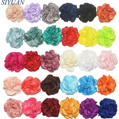 20pcs/lot 8cm Burned Brim Flowers For Kids Hair Beautiful Flat Back Fabric Rose woman Headband DIY Accessories 30 Colors TH68