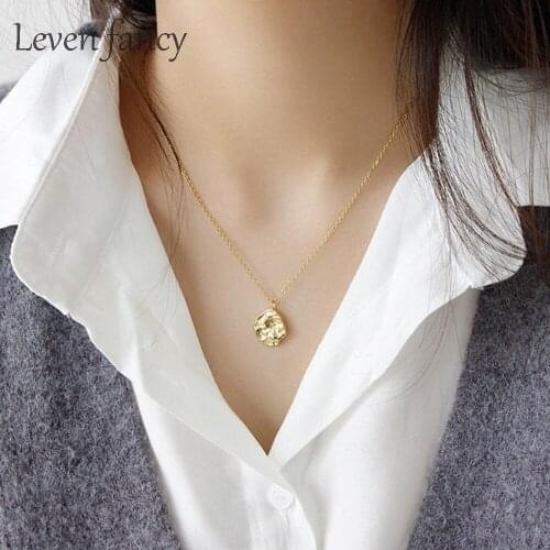 Nature Inspired Irregular Rock Pattern Lunar Surface Necklace In 925 Sterling Silver Jewelry Geometric Charm Pendant Necklaces