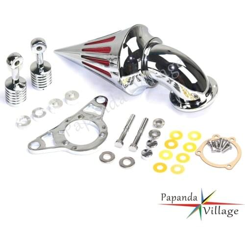 Papanda Motorcycles Chrome Spike Air Cleaner Intake Air Filter Kits for Harley Rocker Softail Dyna Touring Road King 2001-2009