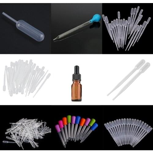 Hot 0.2/3/4/5/10ml Transparent Pipettes Disposable safe Plastic Eye Dropper Transfer Graduated Experiment Medical Microbiology