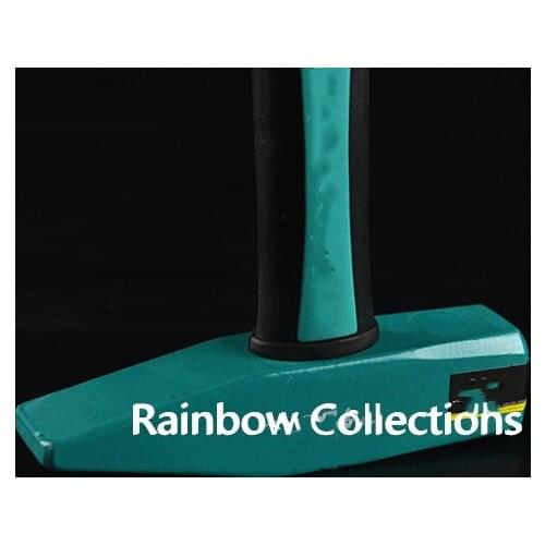 200g High quality Industrial Flat Head Hammer Stainless Steel Head With TPR Handle Geology Hammer Cement pipe wrench